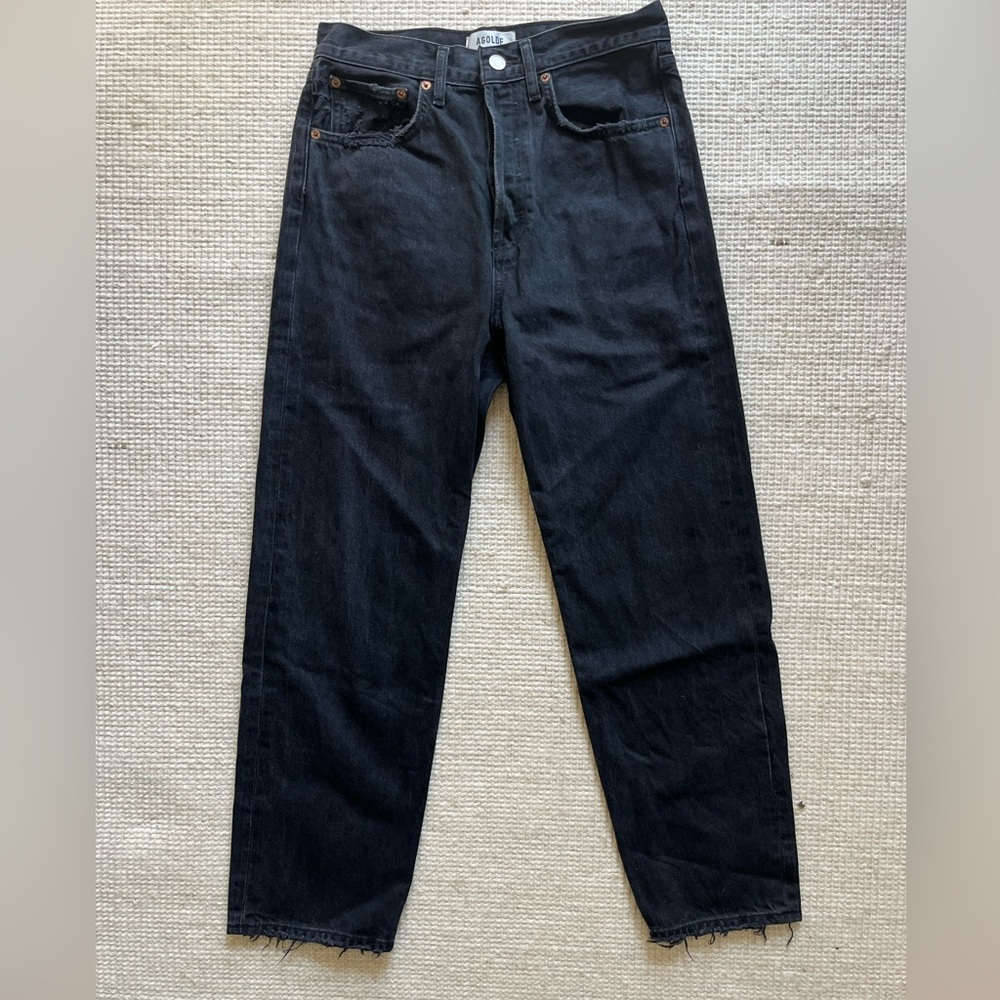Agolde 90's Crop Jeans in Tar - Picture 4 of 6